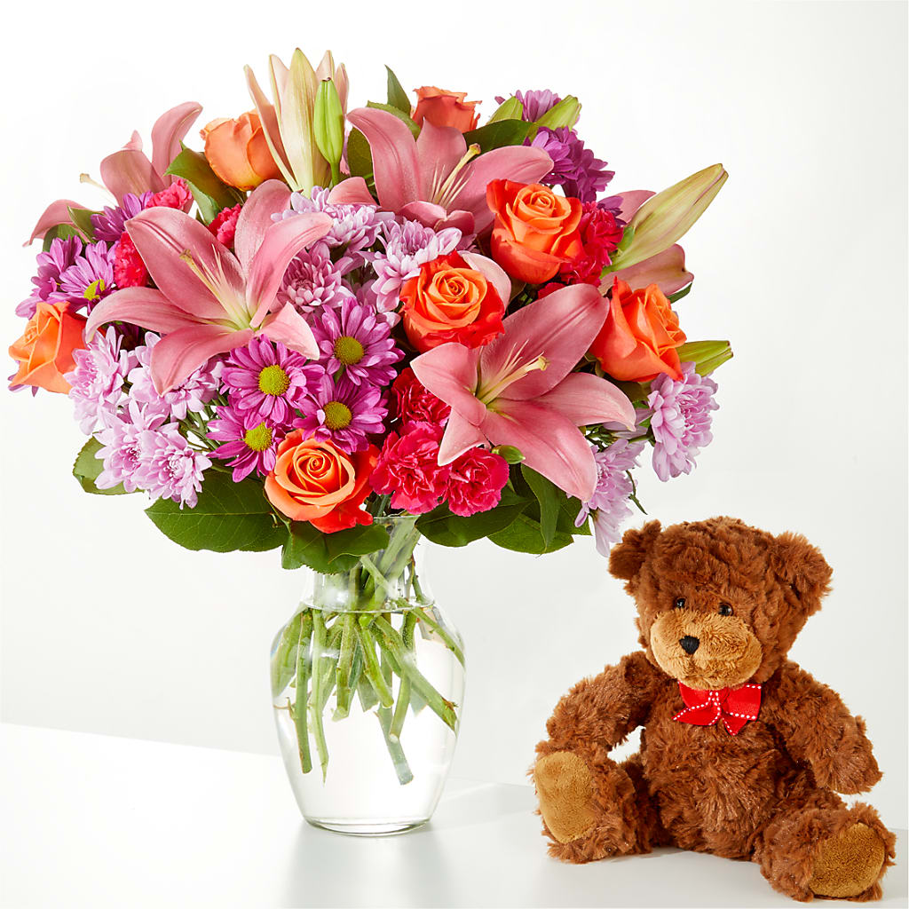 One and Only Bouquet and Bear Bundle – VICKIE'S FLOWERS, Cypress CA