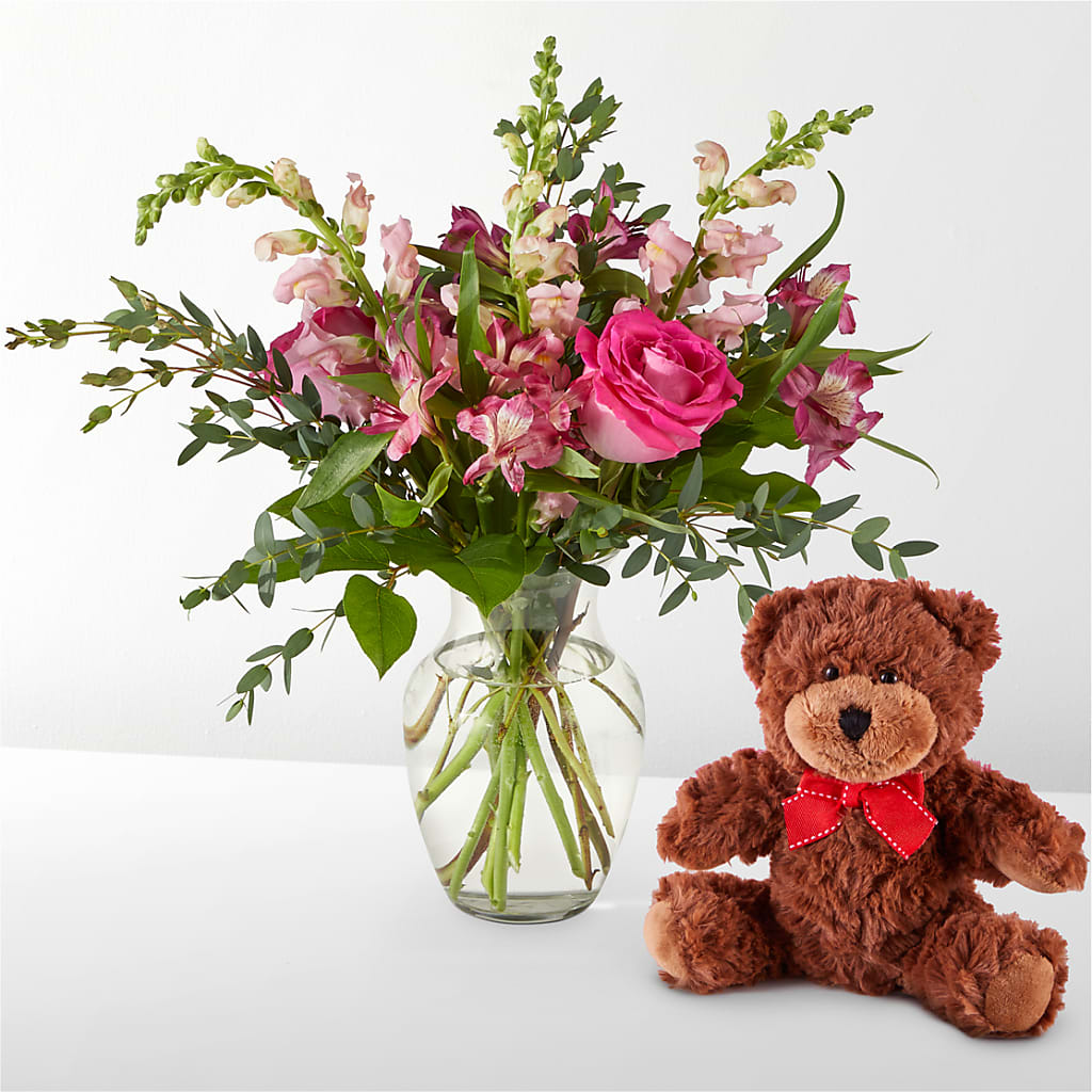 Happily Ever After Bouquet & Bear Set – VICKIE'S FLOWERS, Cypress CA