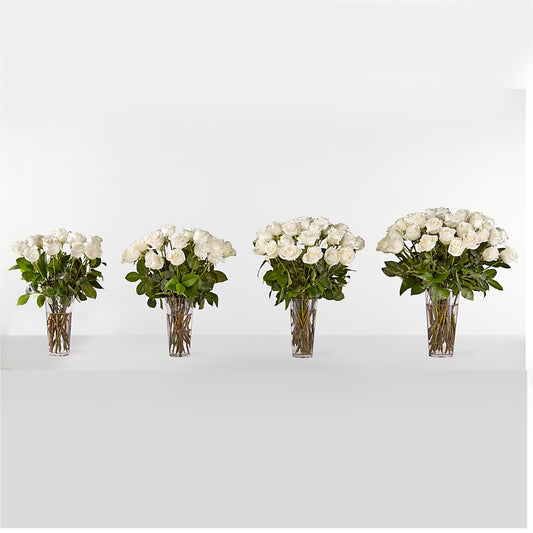 Long Stem White Rose Bouquet – VICKIE'S FLOWERS, Cypress CA