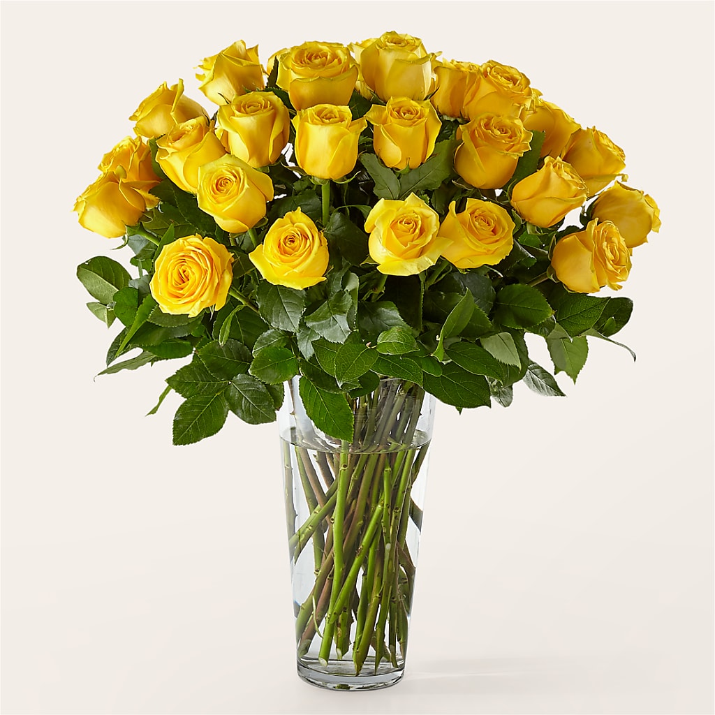 Long Stem Yellow Rose Bouquet – VICKIE'S FLOWERS, Cypress CA