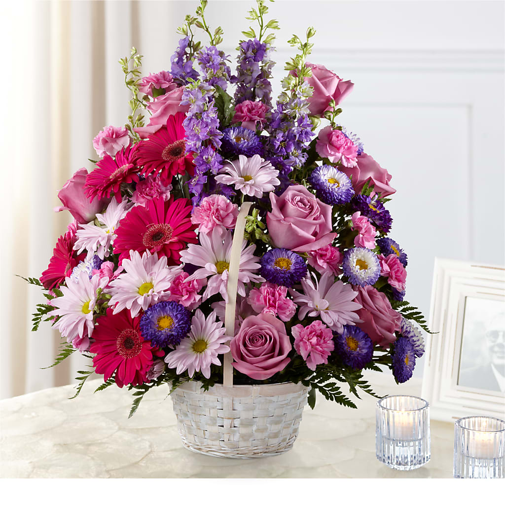 Pastel Peace Basket – VICKIE'S FLOWERS, Cypress CA