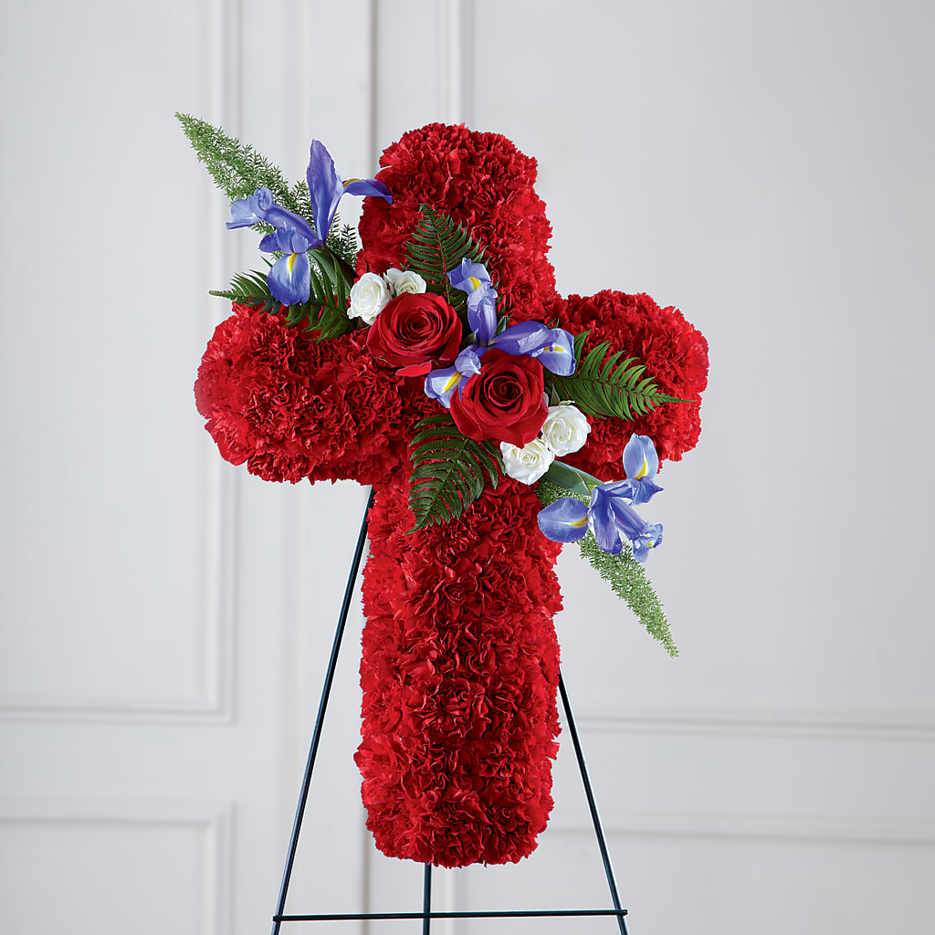 Faithful Hero Floral Cross – VICKIE'S FLOWERS, Cypress CA