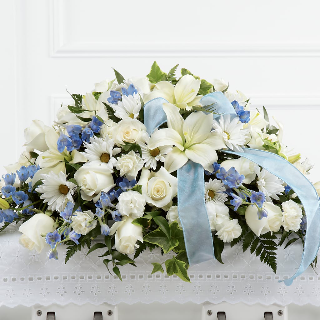 Tender Treasure Casket Spray – VICKIE'S FLOWERS, Cypress CA