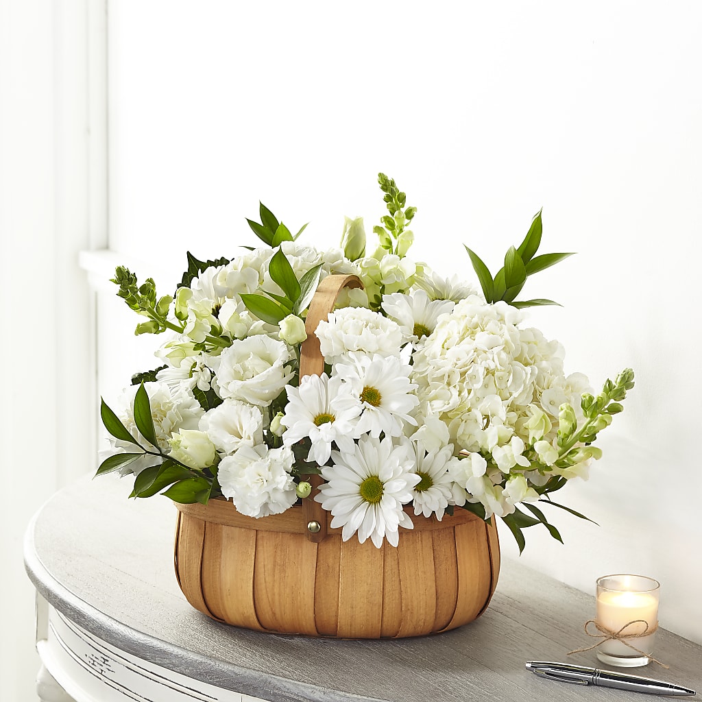 Pure Ivory Basket – VICKIE'S FLOWERS, Cypress CA