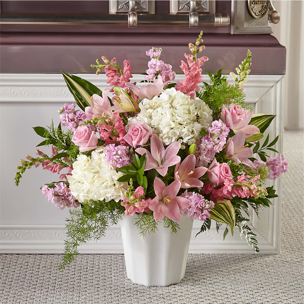 Simply Serene Floor Basket – VICKIE'S FLOWERS, Cypress CA