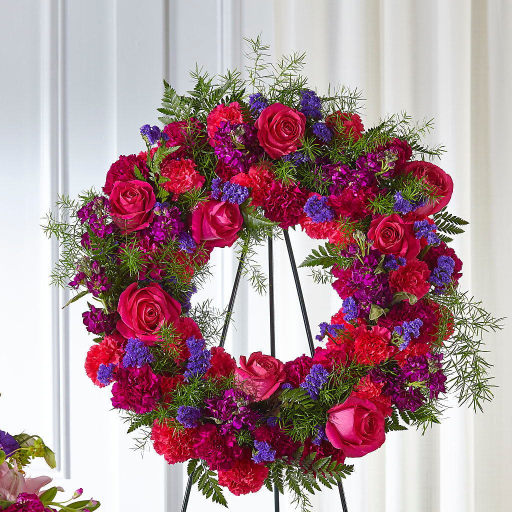 Calming Colors Wreath – VICKIE'S FLOWERS, Cypress CA