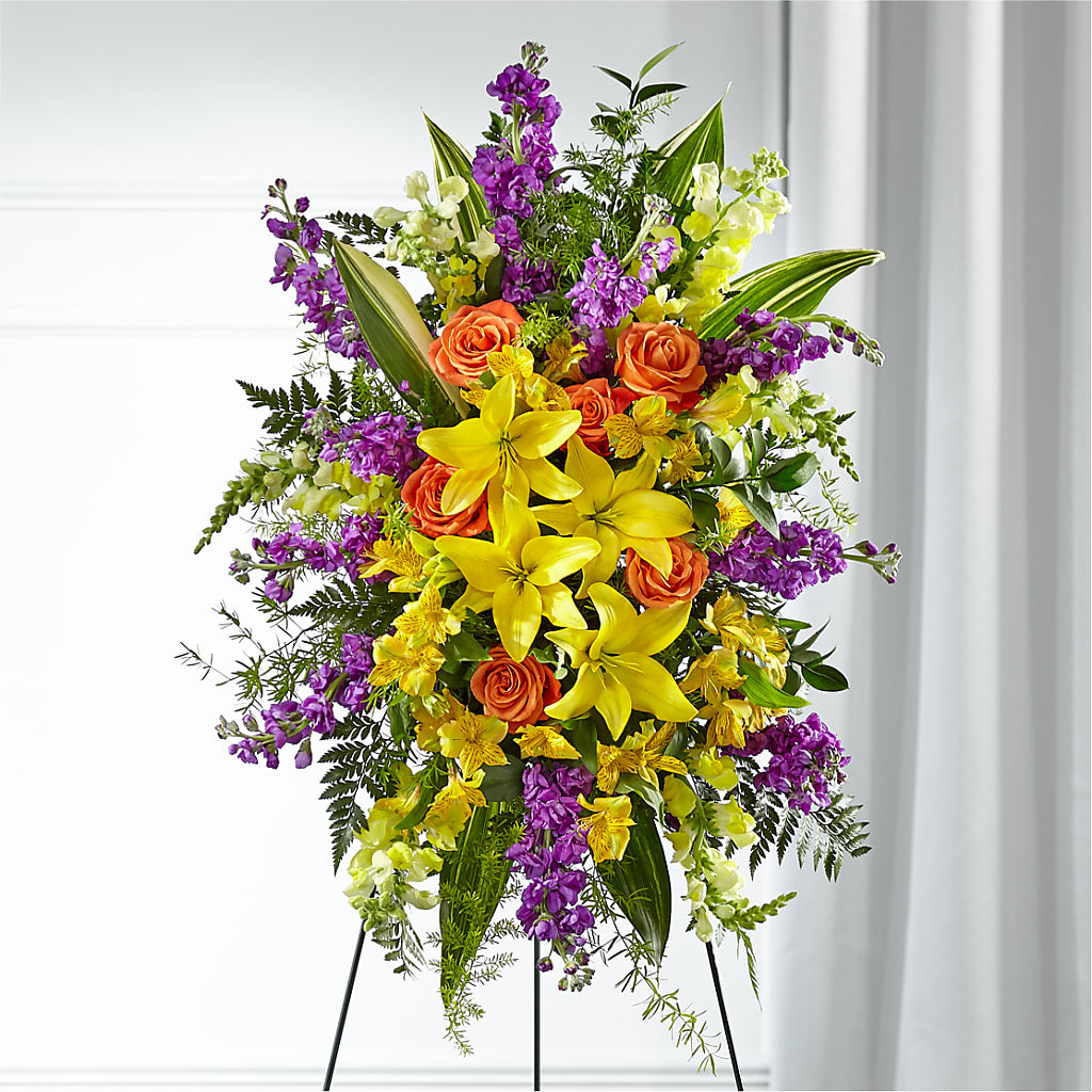 Thoughtful Prayers Standing Spray – VICKIE'S FLOWERS, Cypress CA