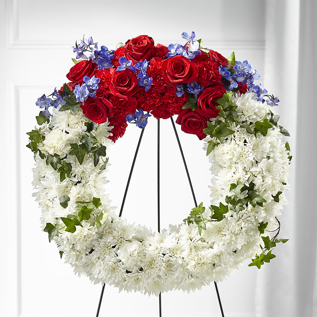 Patriotic Passion Wreath – VICKIE'S FLOWERS, Cypress CA