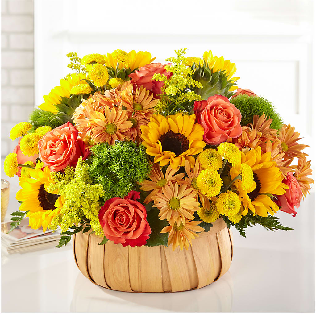 Harvest Sunflower Basket – VICKIE'S FLOWERS, Cypress CA