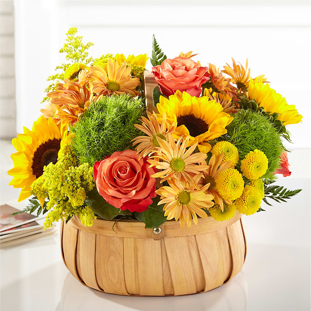 Harvest Sunflower Basket – VICKIE'S FLOWERS, Cypress CA