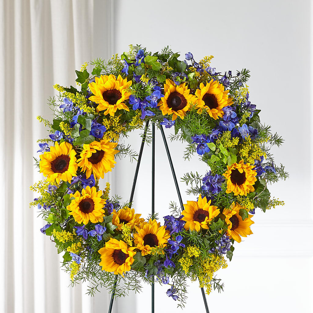 Bright Rays Wreath – VICKIE'S FLOWERS, Cypress CA