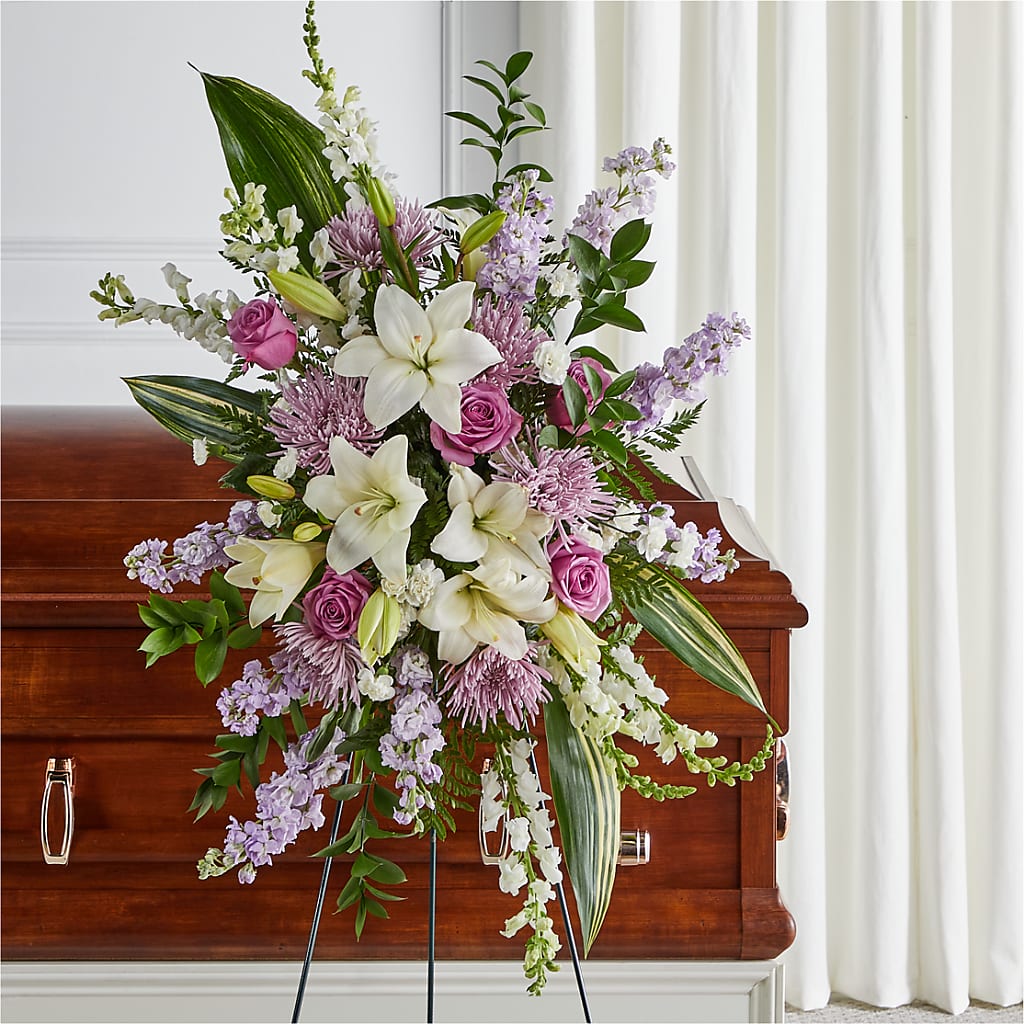 Grateful Hearts Standing Spray – VICKIE'S FLOWERS, Cypress CA