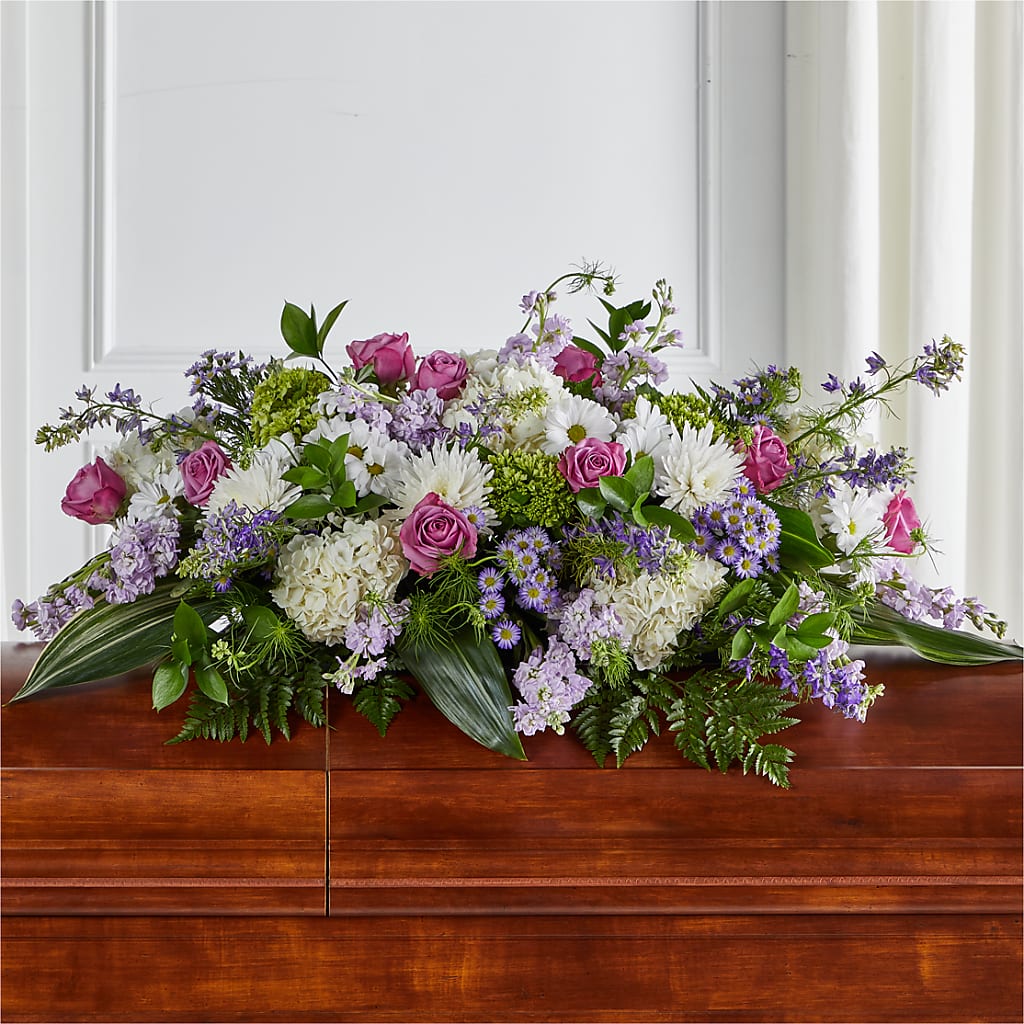 Meadows of Serenity Casket Spray – VICKIE'S FLOWERS, Cypress CA