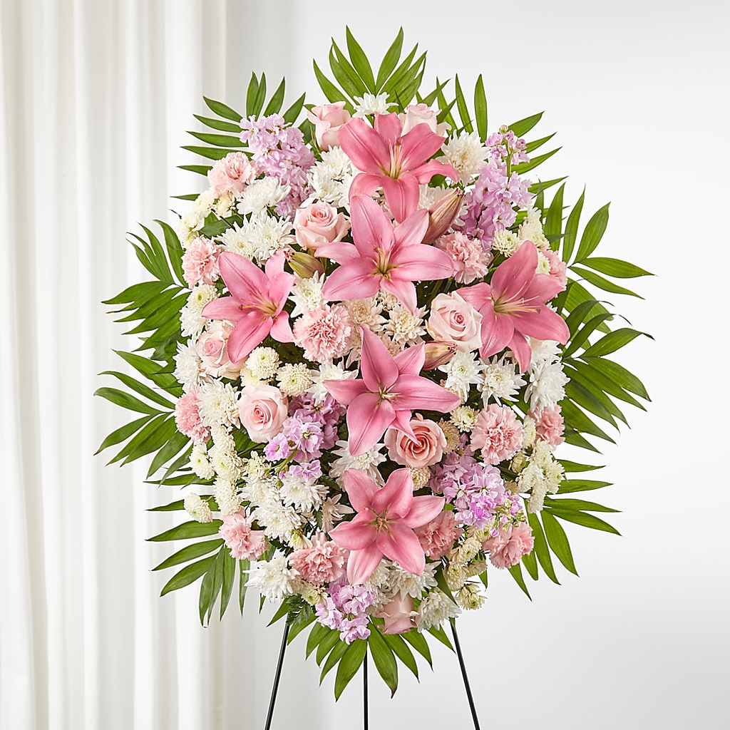 Offering Solace Standing Spray – VICKIE'S FLOWERS, Cypress CA