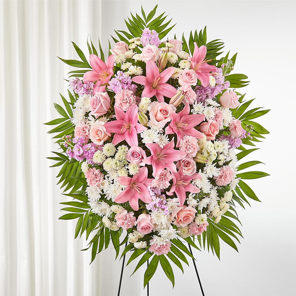 Offering Solace Standing Spray – VICKIE'S FLOWERS, Cypress CA