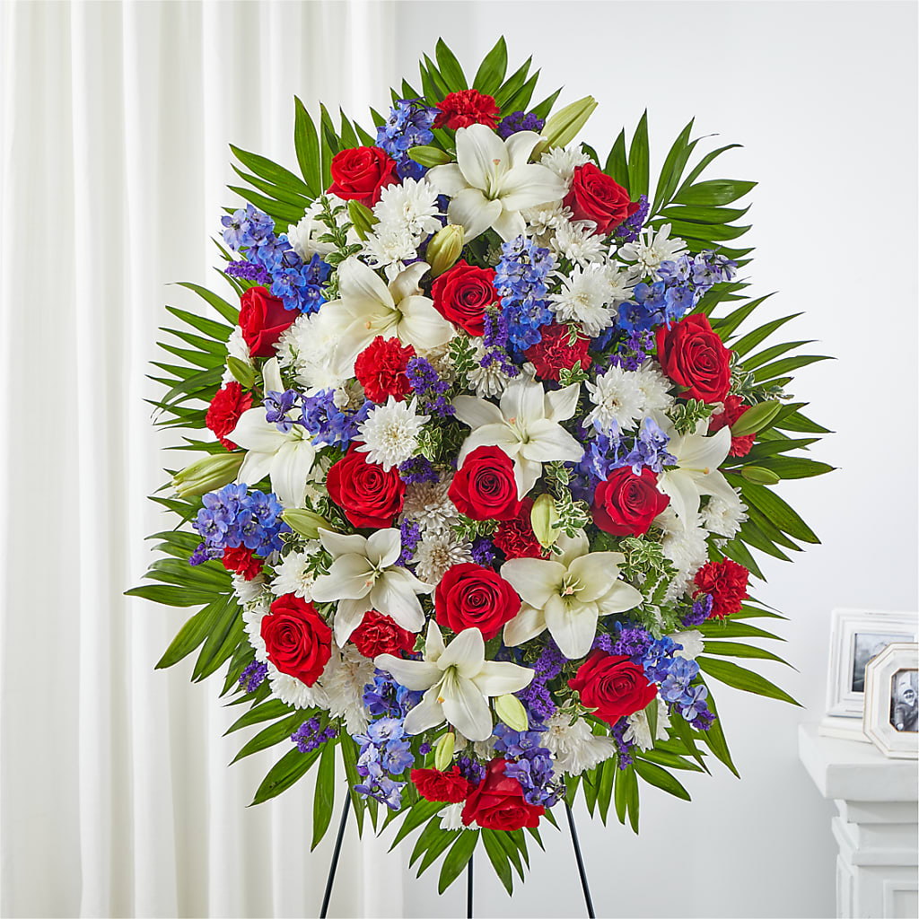 Cherished Service Standing Spray – VICKIE'S FLOWERS, Cypress CA