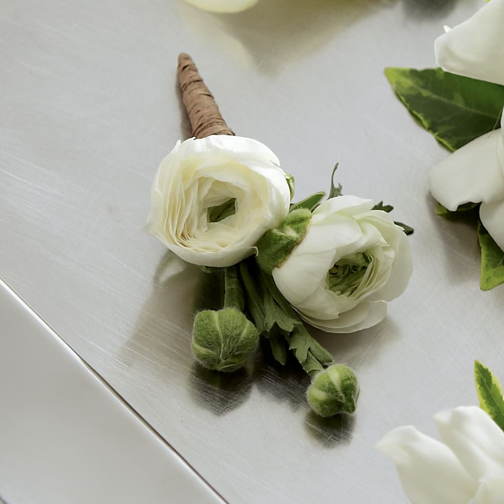 White Ranunculus Boutonniere – VICKIE'S FLOWERS, Cypress CA
