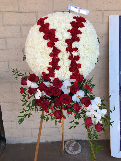 Baseball Tribute Wreath – VICKIE'S FLOWERS, Cypress CA