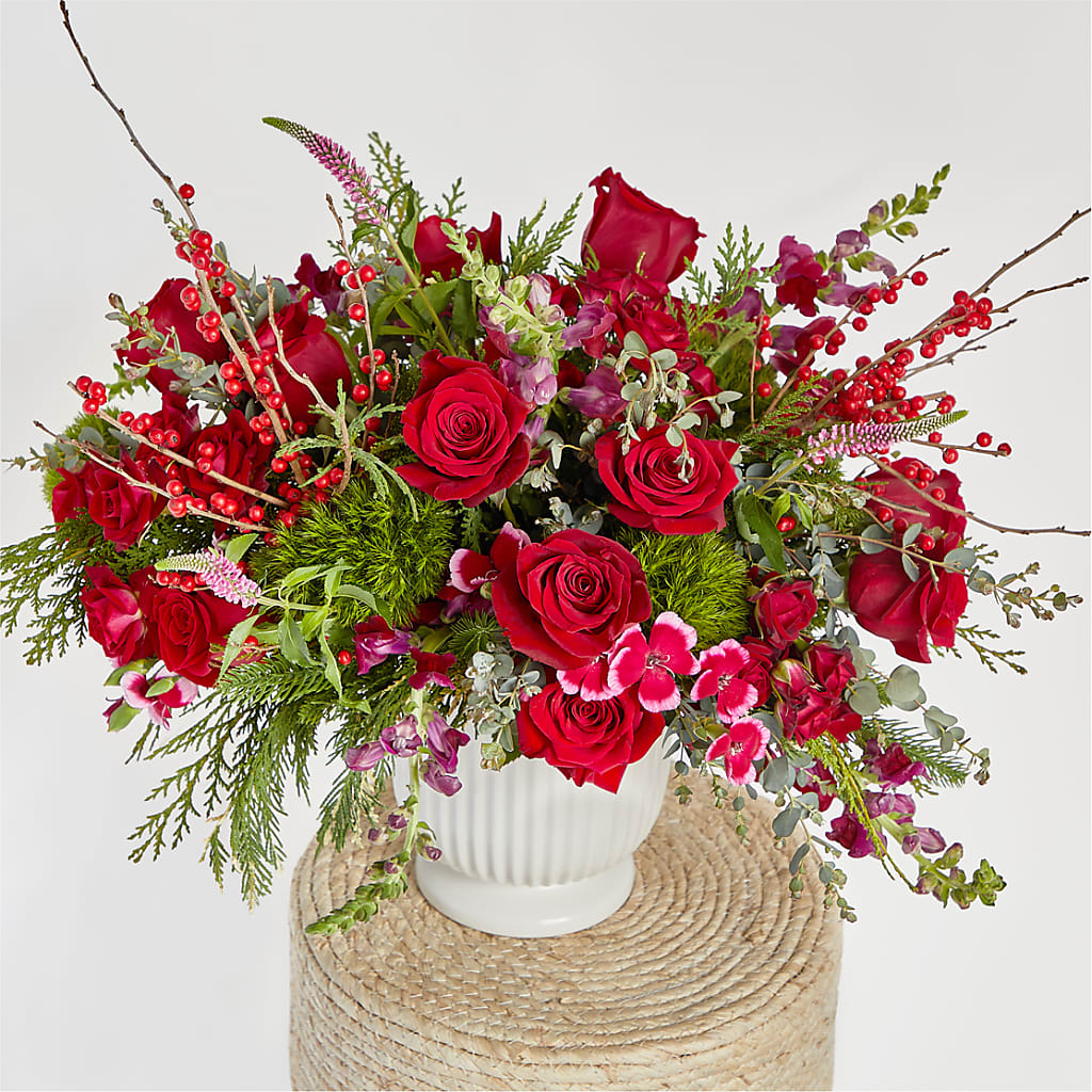 Big Red Bow Bouquet – VICKIE'S FLOWERS, Cypress CA