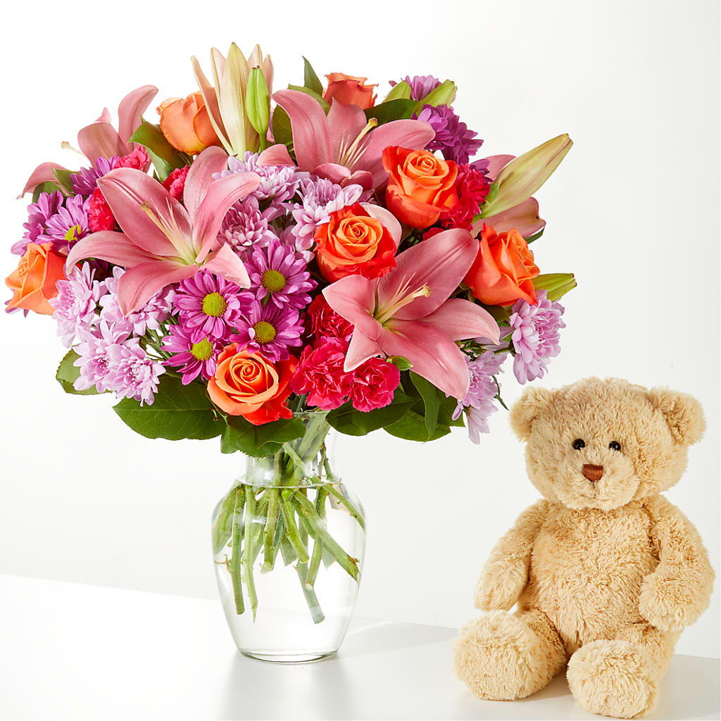 One and Only Bouquet and Bear Bundle – VICKIE'S FLOWERS, Cypress CA