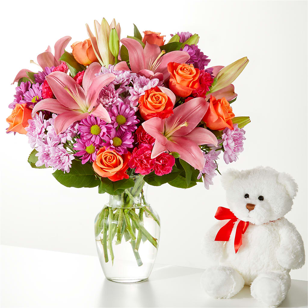 One and Only Bouquet and Bear Bundle – VICKIE'S FLOWERS, Cypress CA