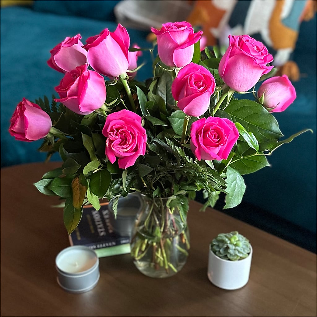 Long Stem Pink Rose Bouquet – VICKIE'S FLOWERS, Cypress CA