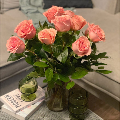 Long Stem Pink Rose Bouquet – VICKIE'S FLOWERS, Cypress CA