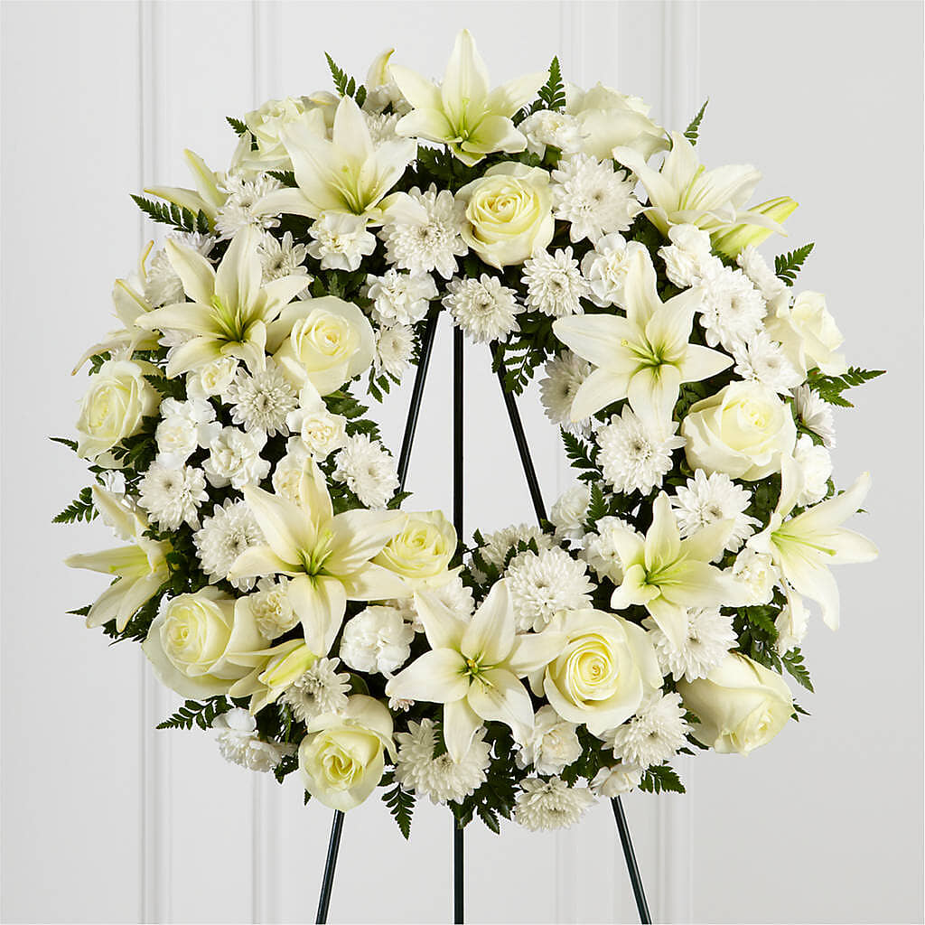 Treasured Tribute Wreath – VICKIE'S FLOWERS, Cypress CA