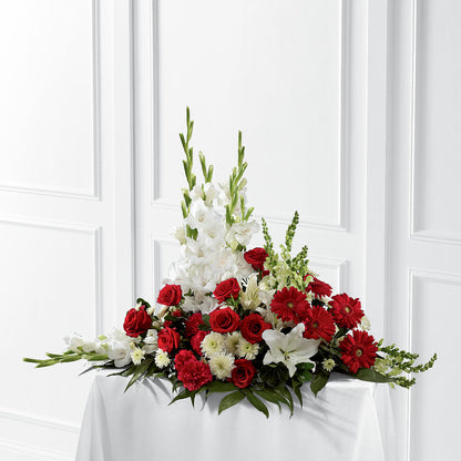 Crimson & White Arrangement – VICKIE'S FLOWERS, Cypress CA