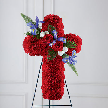 Faithful Hero Floral Cross – VICKIE'S FLOWERS, Cypress CA