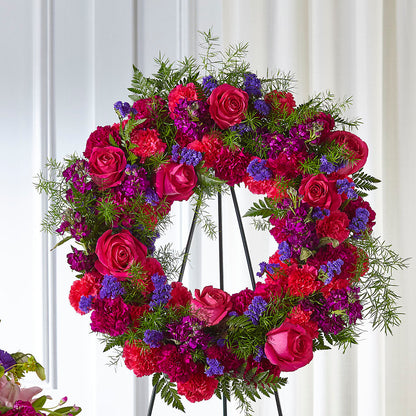 Calming Colors Wreath – VICKIE'S FLOWERS, Cypress CA