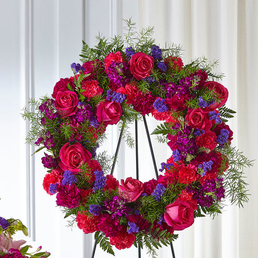 Calming Colors Wreath – VICKIE'S FLOWERS, Cypress CA