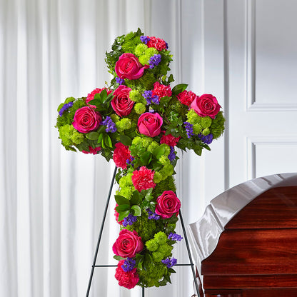 Tribute Rose Floral Cross – VICKIE'S FLOWERS, Cypress CA