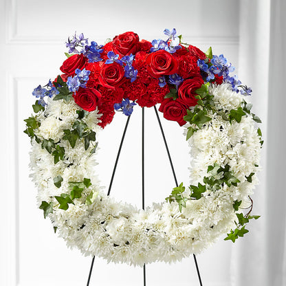 Patriotic Passion Wreath – VICKIE'S FLOWERS, Cypress CA