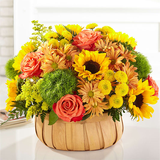 Harvest Sunflower Basket – VICKIE'S FLOWERS, Cypress CA