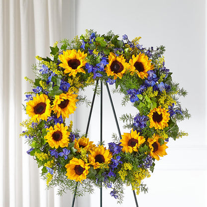 Bright Rays Wreath – VICKIE'S FLOWERS, Cypress CA