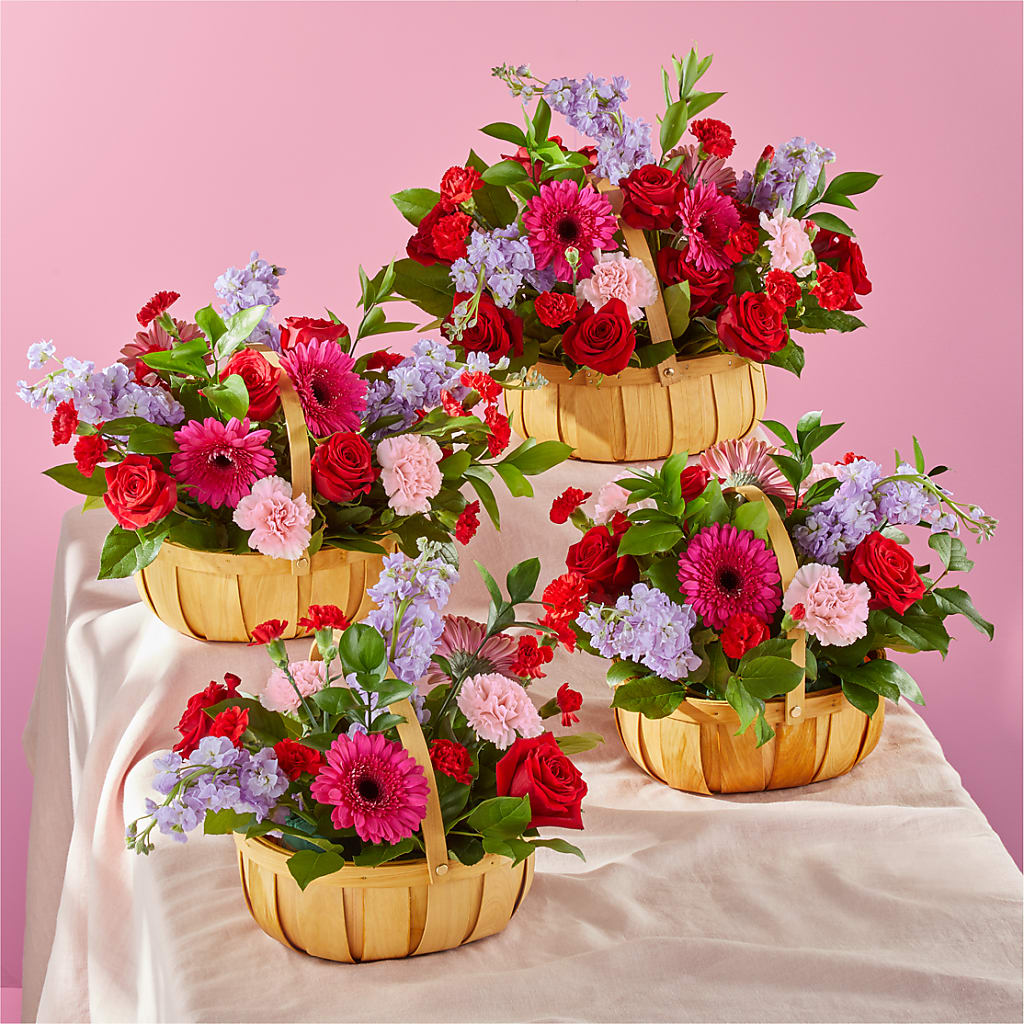 Pink Picnic Basket – VICKIE'S FLOWERS, Cypress CA