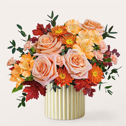 Spiced Latte Bouquet with Ivory Vase – VICKIE'S FLOWERS, Cypress CA