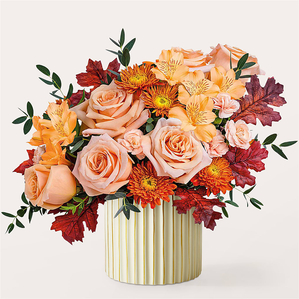 Spiced Latte Bouquet with Ivory Vase – VICKIE'S FLOWERS, Cypress CA