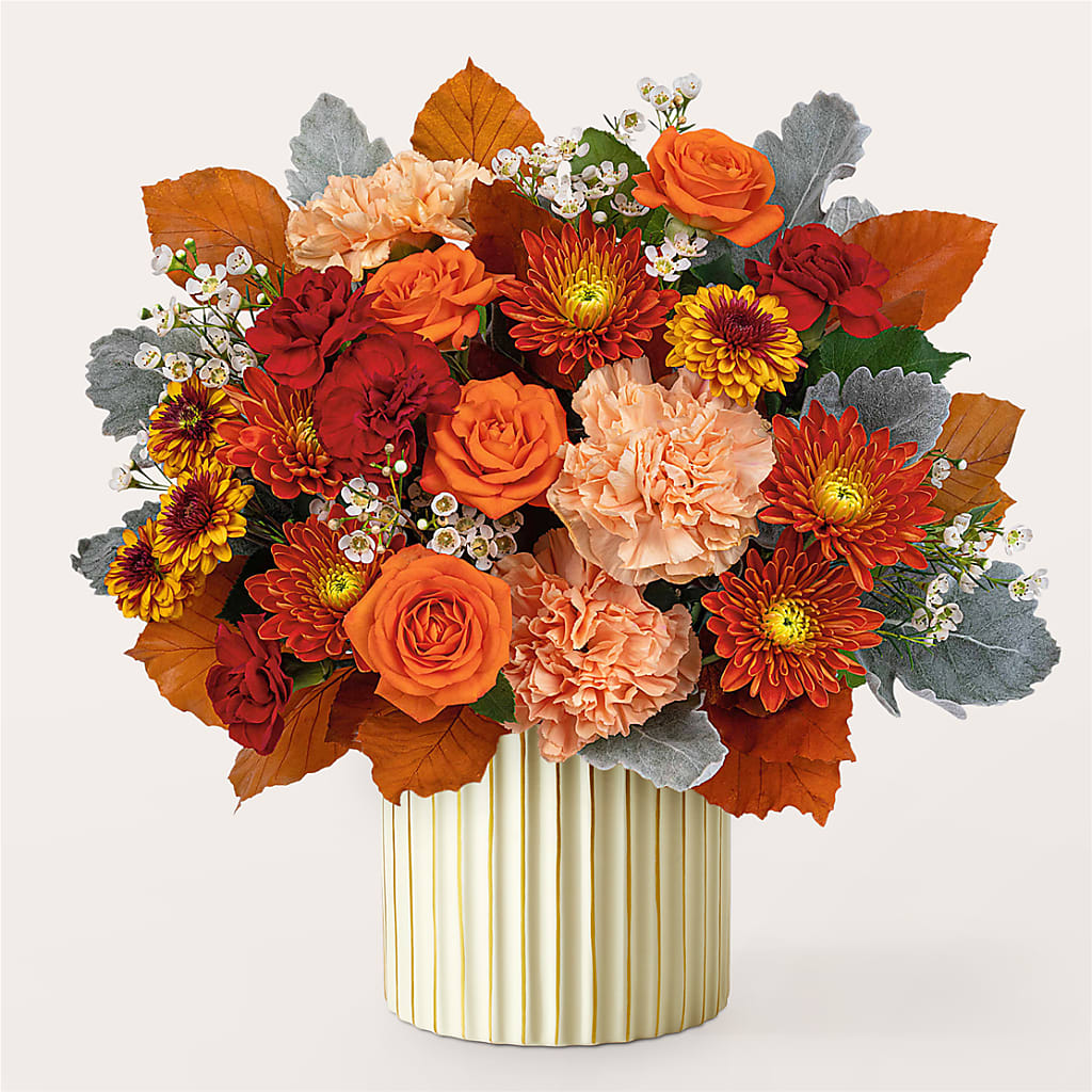 Merlot Bouquet with Ivory Vase – VICKIE'S FLOWERS, Cypress CA