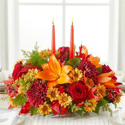 Autumn's Embrace Centerpiece – VICKIE'S FLOWERS, Cypress CA