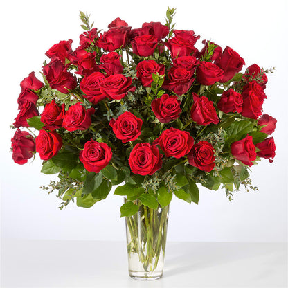 Forever Yours Fifty Stem Red Rose Bouquet – VICKIE'S FLOWERS, Cypress CA
