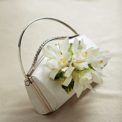 White Purse Decor – VICKIE'S FLOWERS, Cypress CA